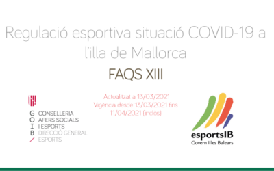 FAQS XIII – Regulació esportiva situació COVID-19 a l’illa de Mallorca